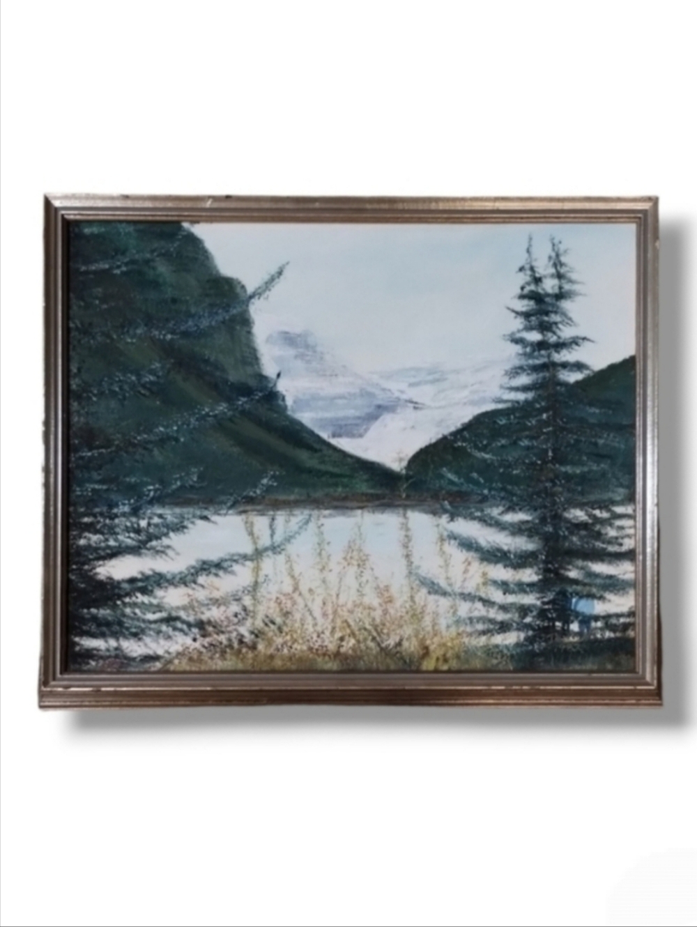 Original 1982 Oil Painting “Mountain Scene” Signed Jean W